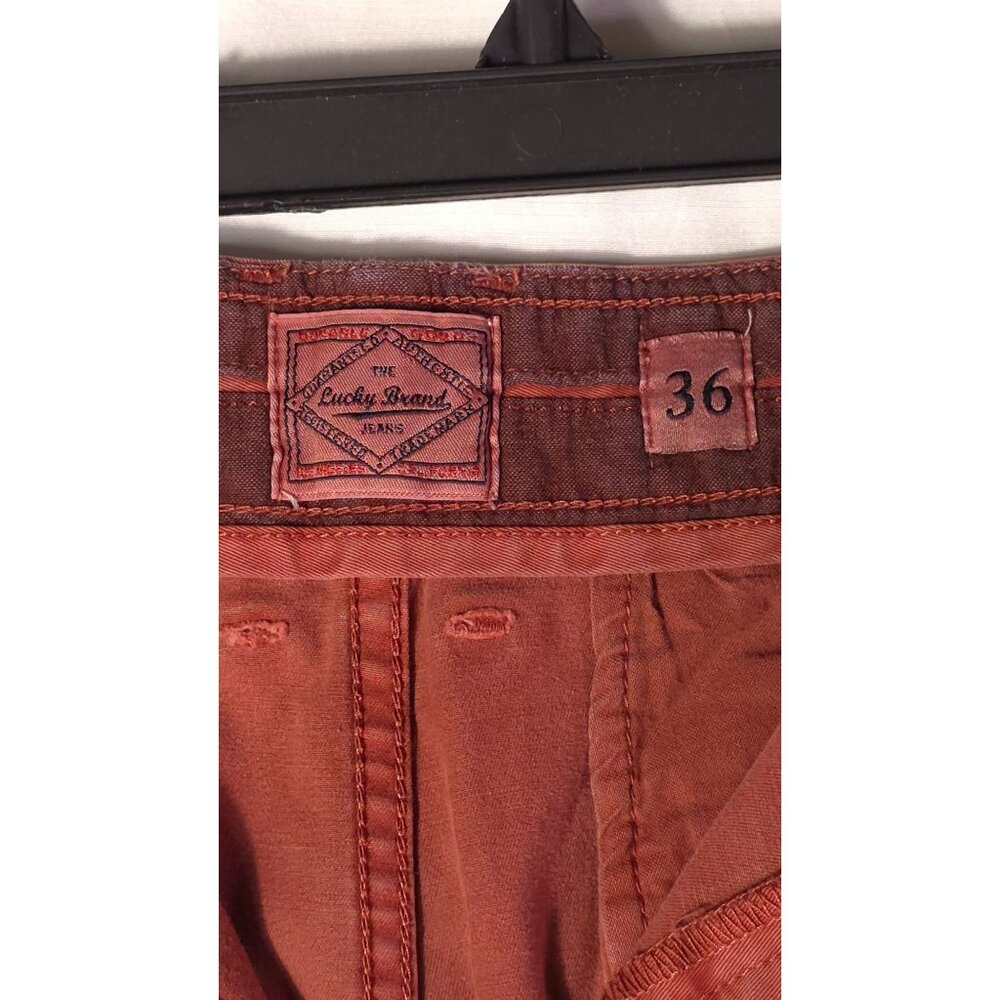 Lucky Brand Men's Red / Burnt Orange Cotton Shorts Size 36 - Picture 3 of 5